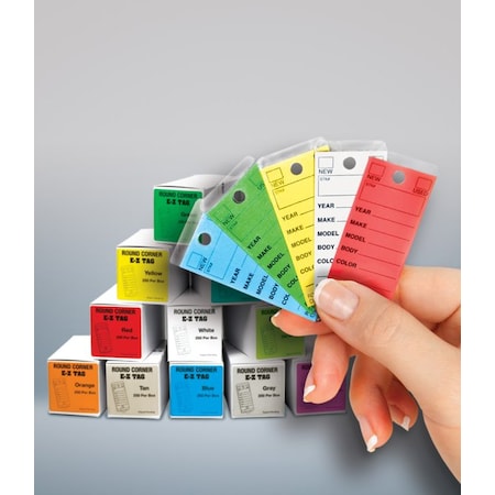 Car Dealer Depot Round Corner Self-Laminating Key Tags (250 Per Box): Gray Pk 407-GR-1